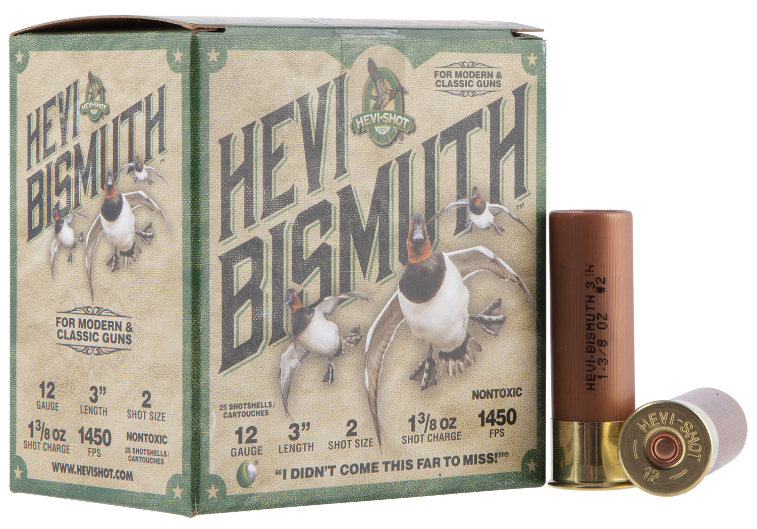 HEVI-Shot HS14002 HEVI-Bismuth 12Gauge 3″ 1 3/8oz Bismuth 2Shot 25 Per Box/10 Case
