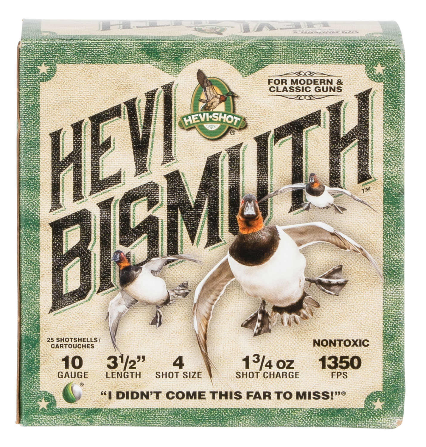 HEVI-Shot HS15504 HEVI-Bismuth 10Gauge 3.50″ 1 3/4oz Bismuth 4Shot 25 Per Box/10 Case