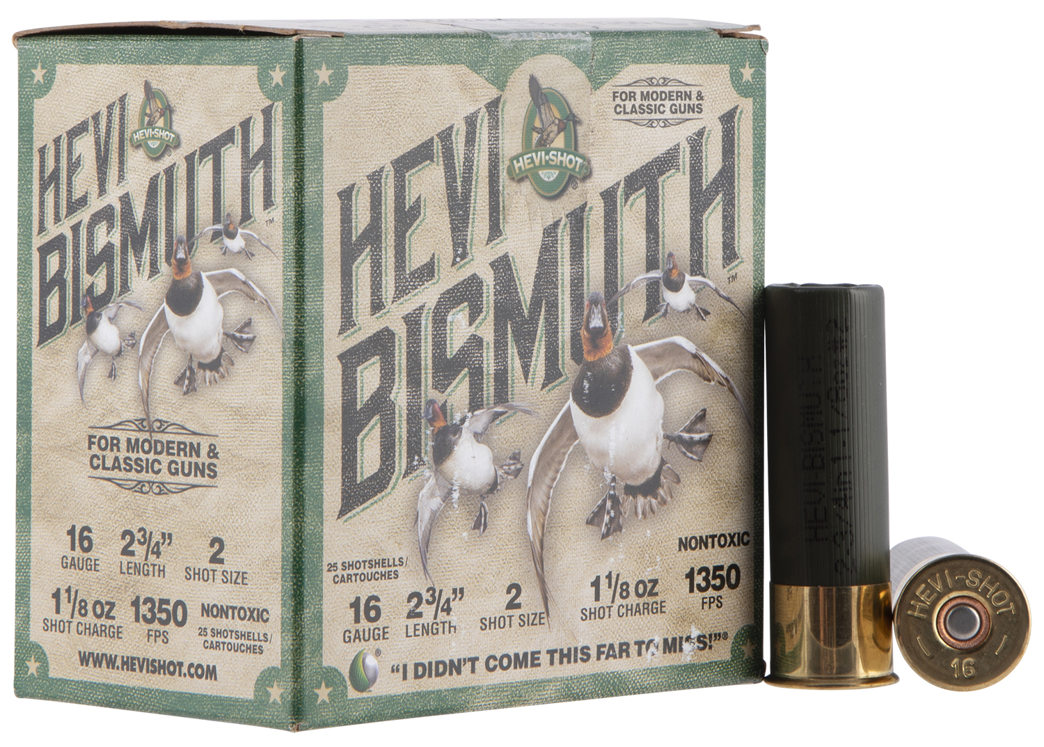 HEVI-Shot HS16702 HEVI-Bismuth 16Gauge 2.75″ 1 1/8oz Bismuth 2Shot 25 Per Box/10 Case