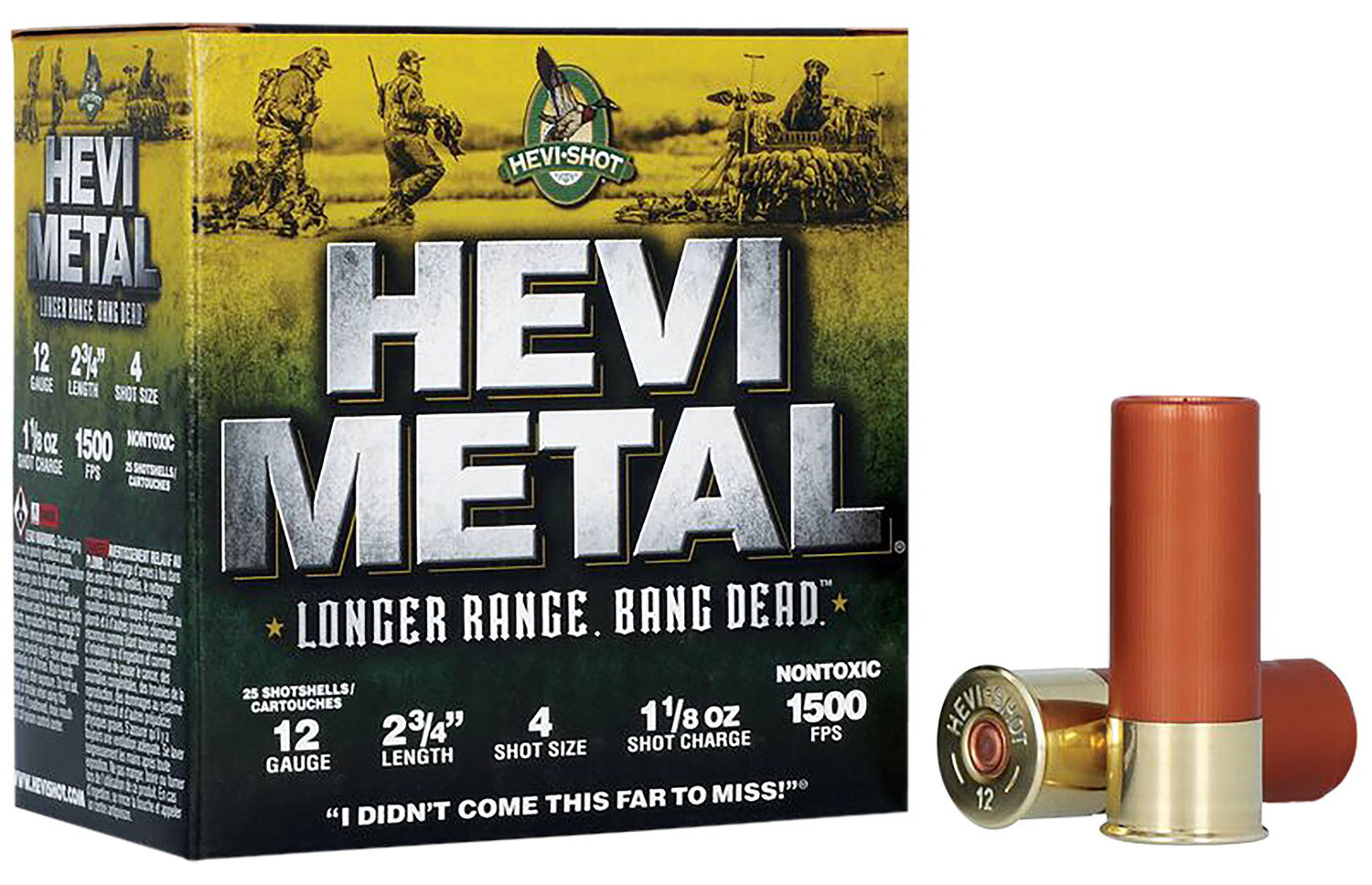 HEVI-Metal HS38704 HEVI-Metal Longer Range 12Gauge 2.75″ 1 1/8oz 4Shot 25 Per Box/10 Case