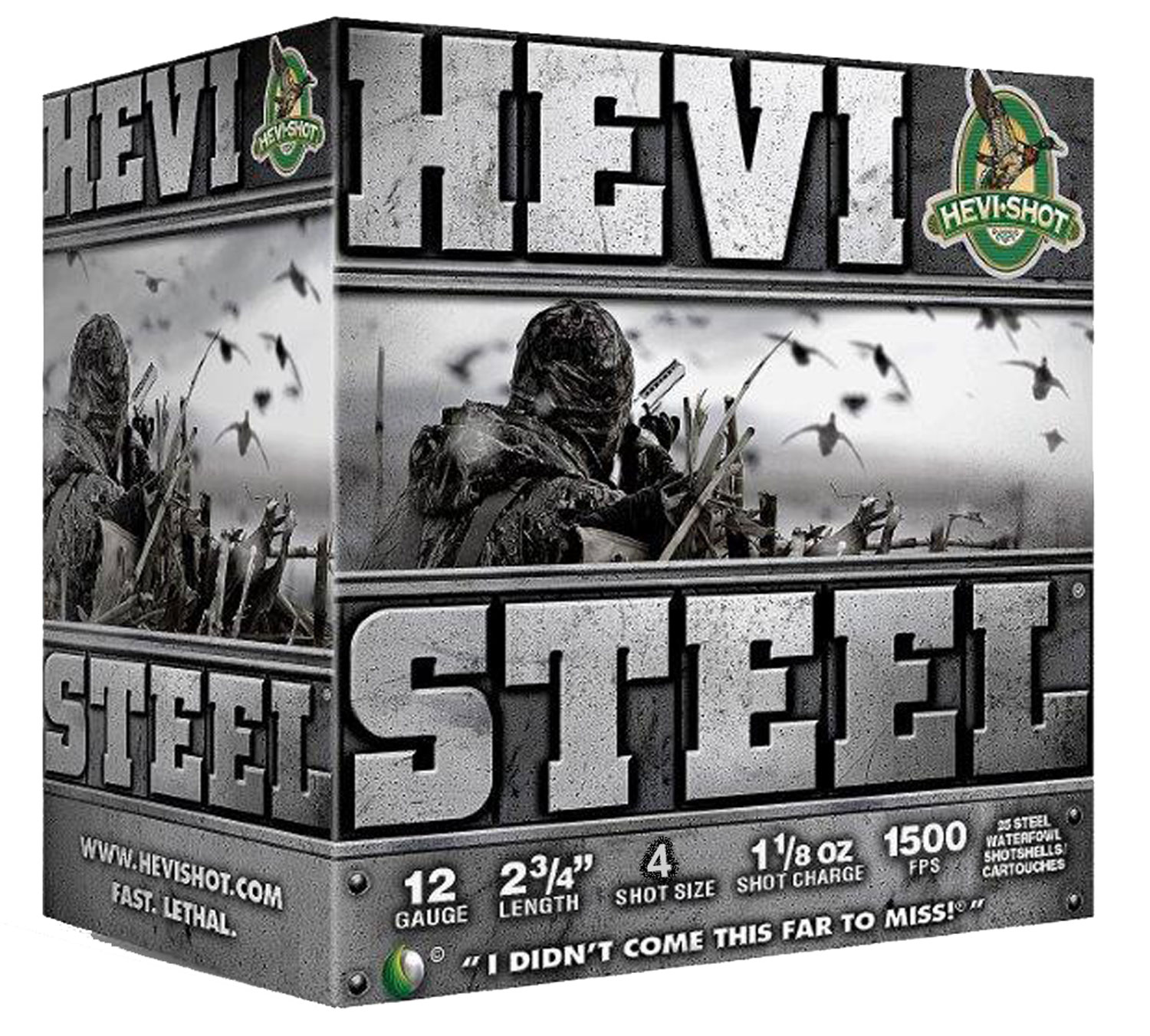 HEVI-Shot HS61224 HEVI-Steel 12Gauge 2.75″ 1 1/8oz 4Shot 25 Per Box/10 Case