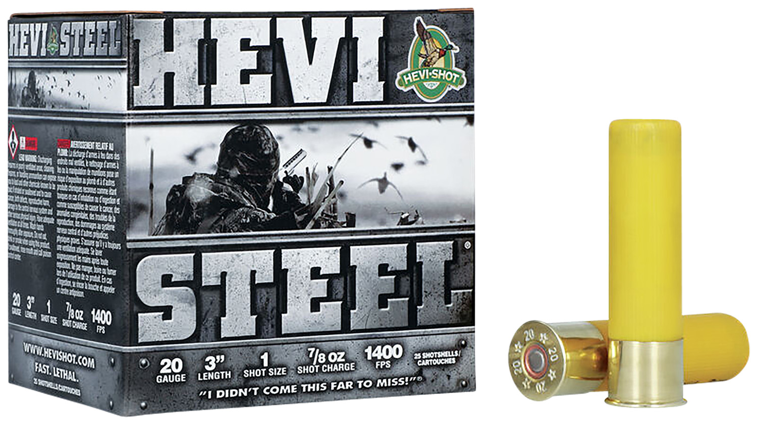 HEVI-Shot HS62001 HEVI-Steel 20Gauge 3″ 7/8oz 1Shot 25 Per Box/10 Case