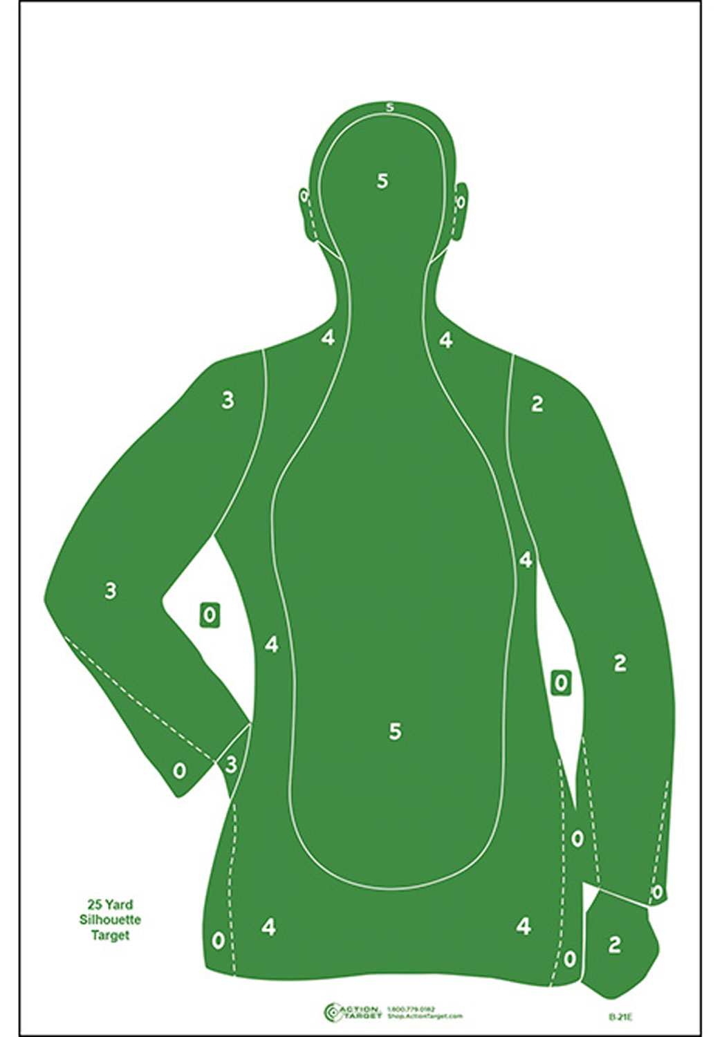 Action Target B21EGREEN100 Qualification  Silhouette Paper Hanging 23″ x 35″ Green 100 Per Box