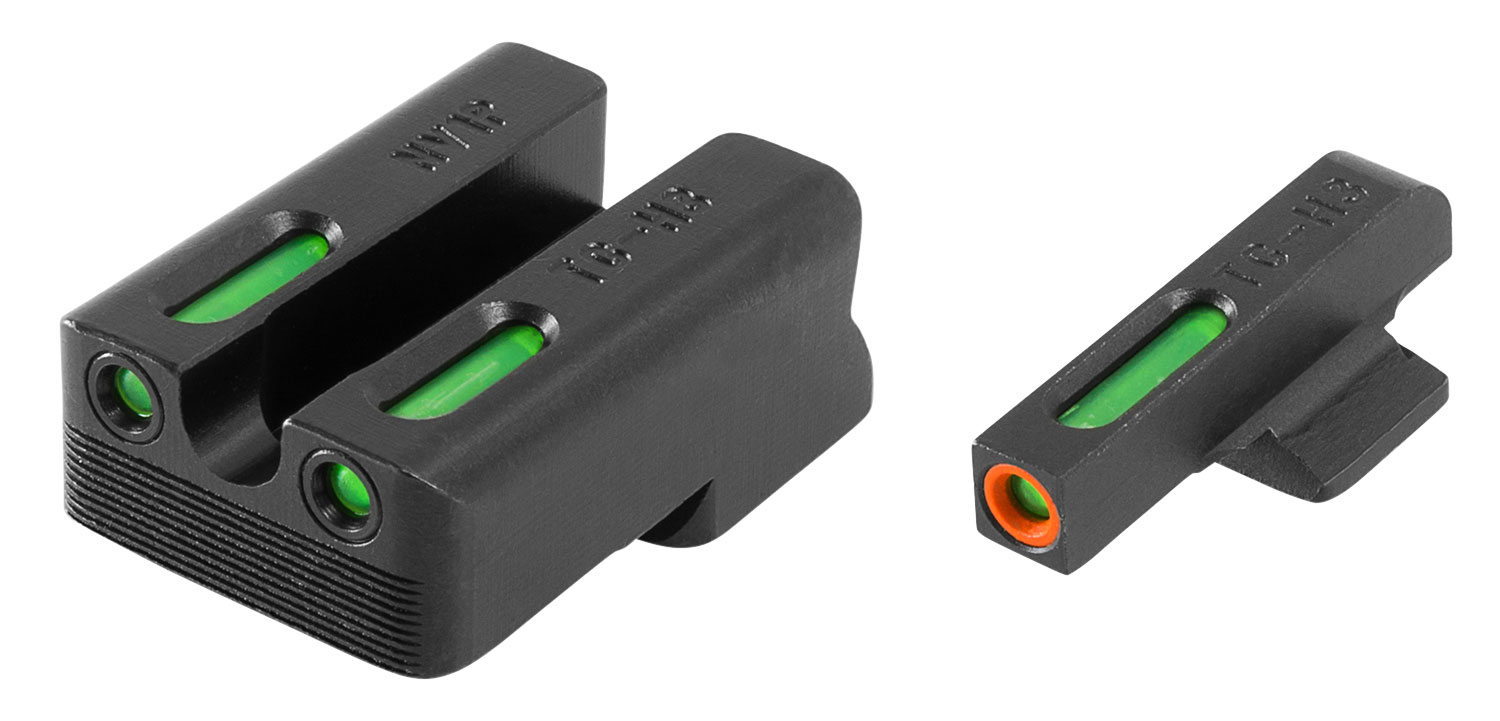 TruGlo TG13NV1PC TFX Pro Black | Green Tritium & Fiber Optic Orange Outline Front Sight Green Tritium & Fiber Optic Rear Sight