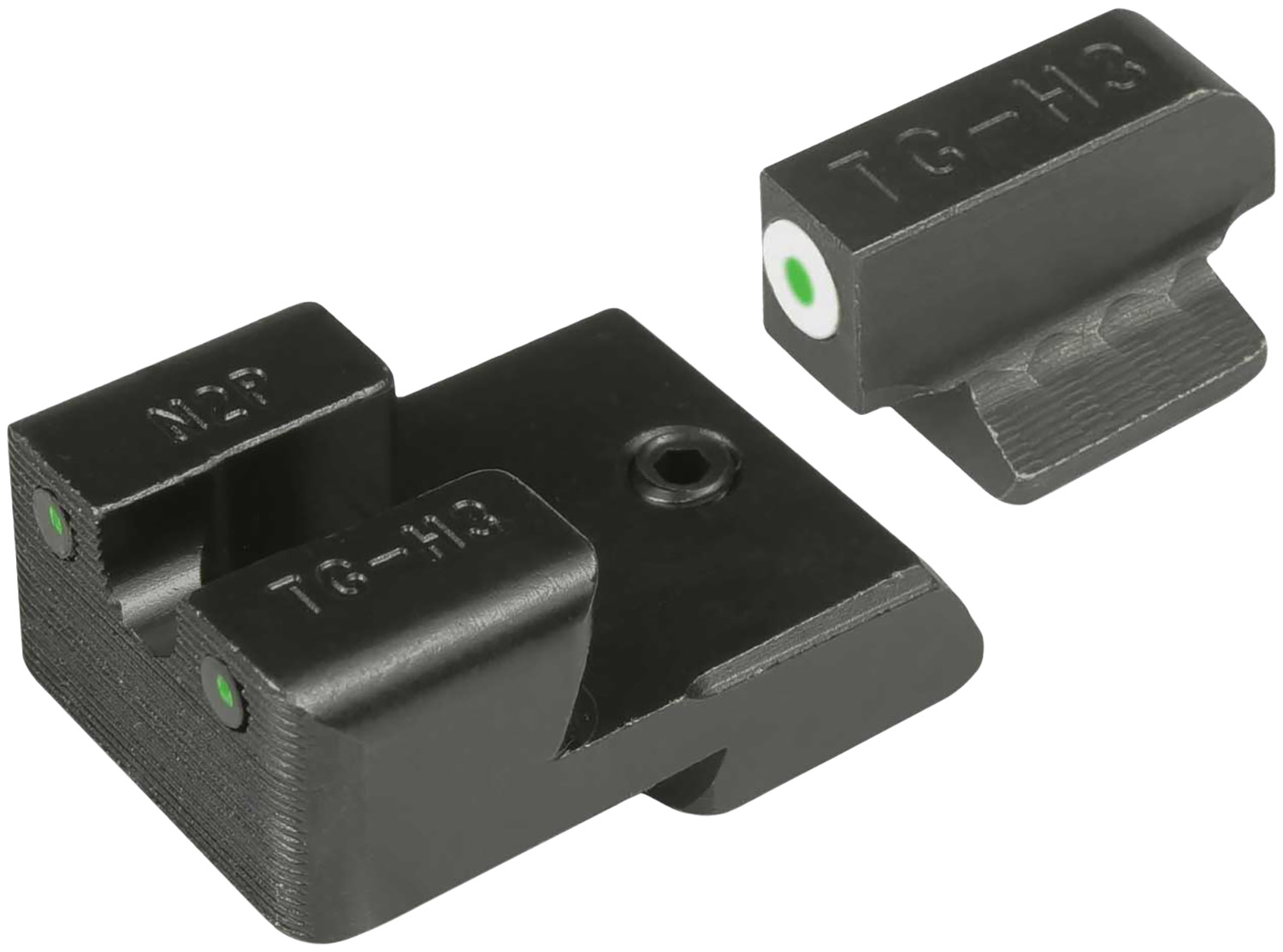 TruGlo TGTG231N4W Tritium Pro Green Tritium Front & Rear/ Black Nitride Fortress Frame, Fits 1911 3″ Officer & 4.25″, Front Sight Dovetail/Rear Sight Dovetail Mount