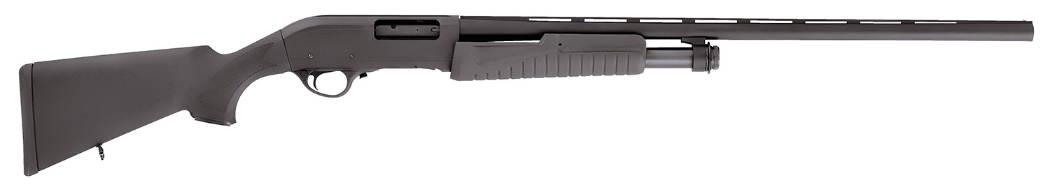 Escort HEFH12280501 Field Hunter Full Size 12 Gauge Pump 3″ 4+1 28″ Black Vent Rib Barrel, Black Anodized Aluminum Grooved Receiver, Fixed Black Synthetic Stock, Right Hand