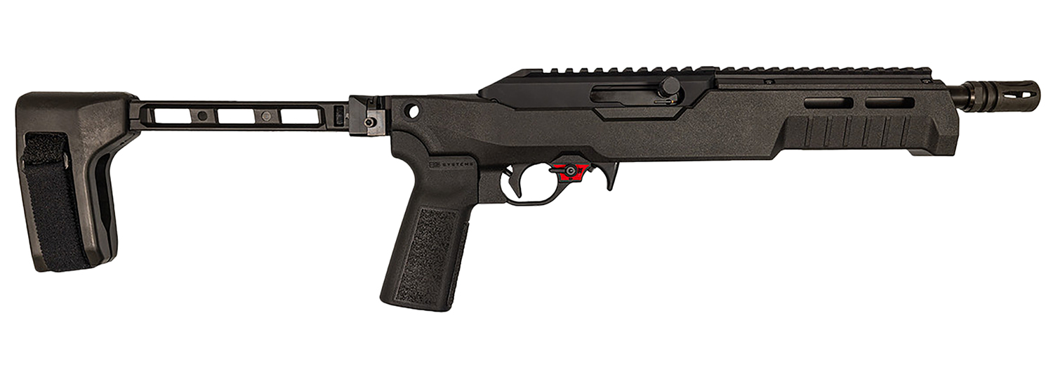 Franklin Armory 0230000BLK F22 22 LR 10+1 8″ Black Threaded Barrel, Black Aluminum Receiver w/Picatinny Rail, SB Tactical 1913 Brace