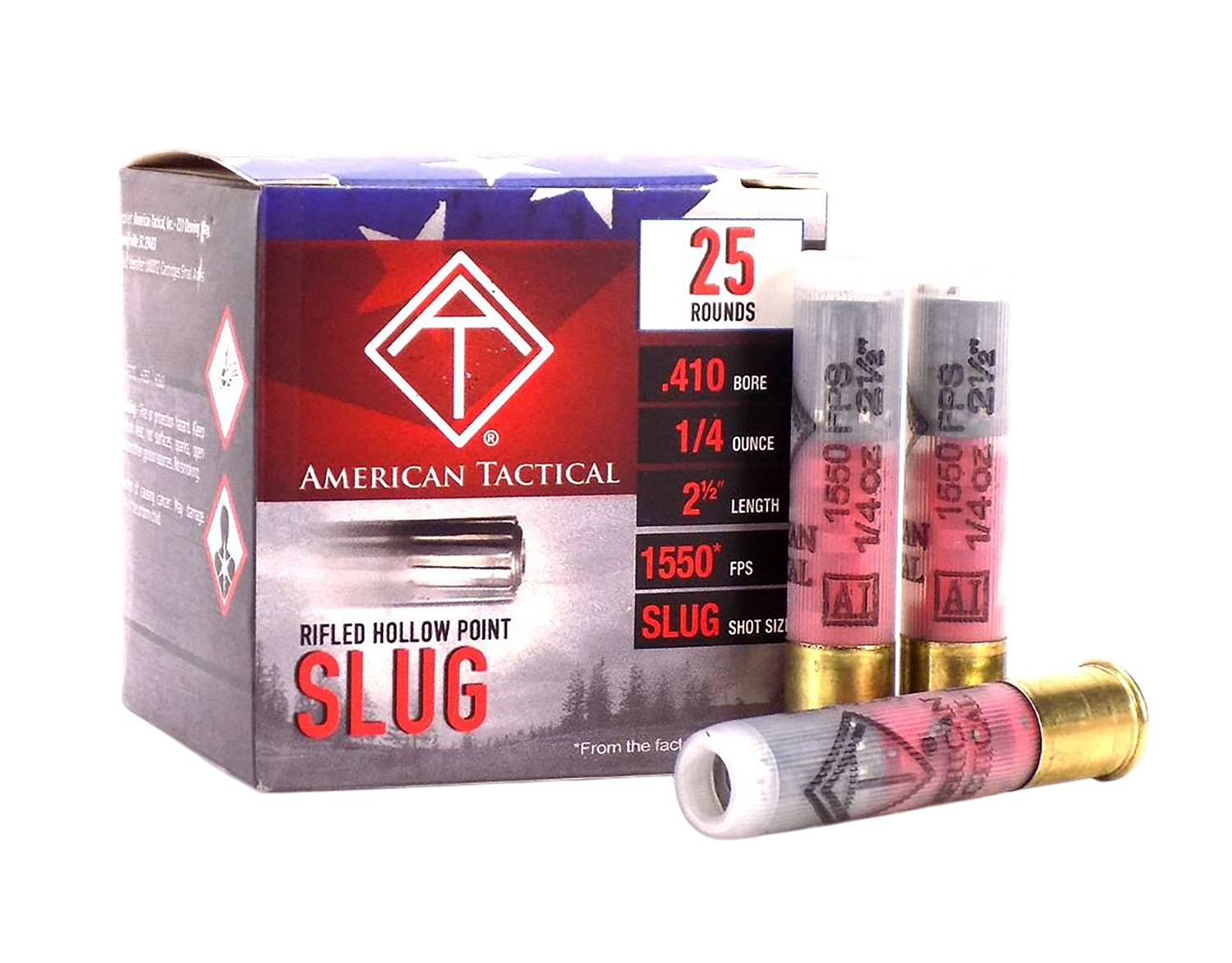ATI ATIAC410R Shotshell 410Gauge 2.50″ 1/4oz Slug Shot 25 Per Box/10 Case