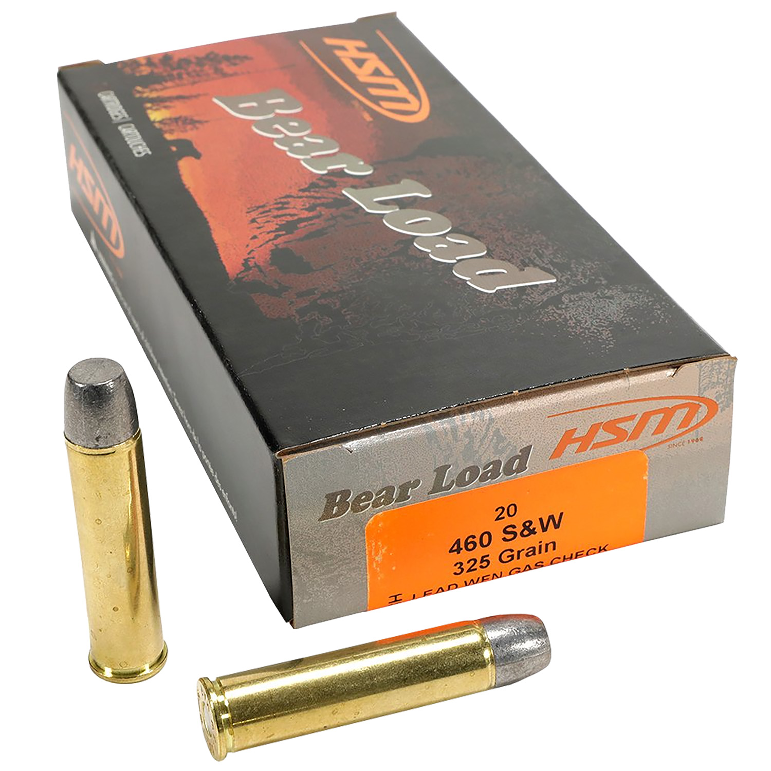 HSM 460SW4N Bear Load  460 S&W Mag 325 gr Wide Flat Nose 20 Per Box/ 25 Case