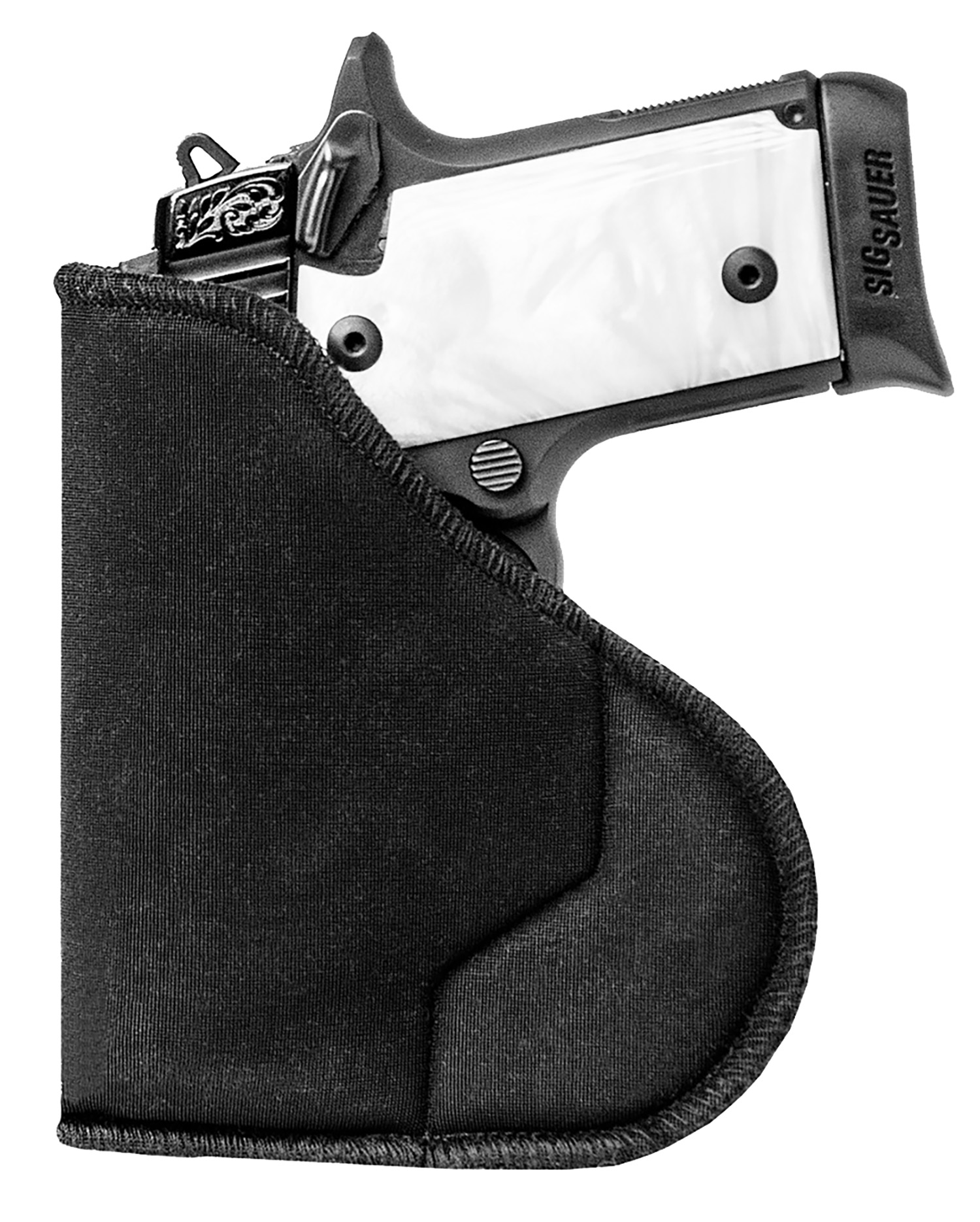 Sentry 35WB02BK HexGrip IWB Black Nylon Pocket Fits Sm Revolver, Except 5 Shot Fits 2-3″ Barrel Ambidextrous