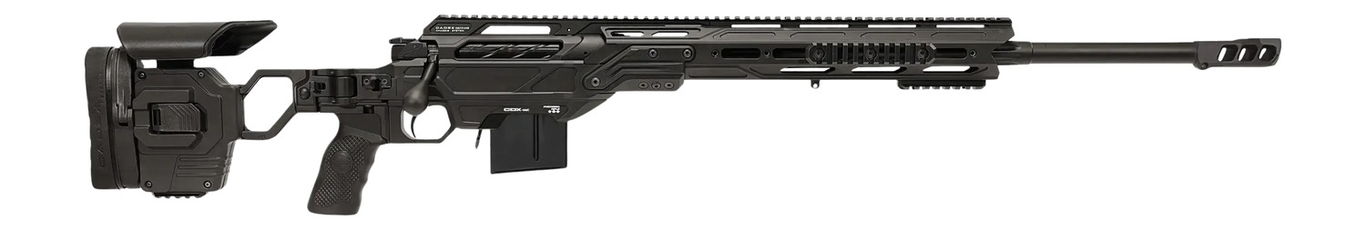 Cadex Inc CDXMCKRKN30824BR20I2F1 CDX-MC Kraken 308 Win 10+1 24″ Black DLC Match Grade Threaded Barrel, Black DLC Receiver w/Picatinny Rail, M-LOK Handguard, Black Adjustable Folding Buttstock, Black P