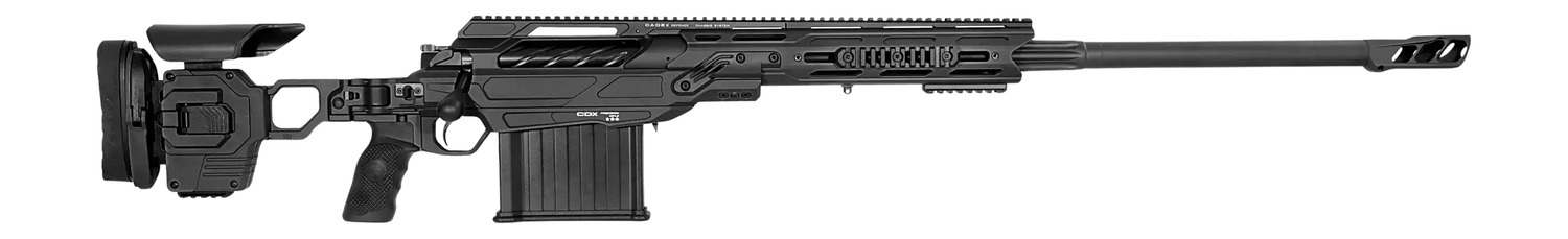Cadex Inc CDX50DUAL5029BR40I2J5N CDX-50 Tremor 50 BMG 5+1 29″ Black DLC Match Grade Threaded Barrel, Black DLC Aluminum Receiver w/Picatinny Rail, Adjustable Folding Hybrid Tan Stock, Black Polymer Gr
