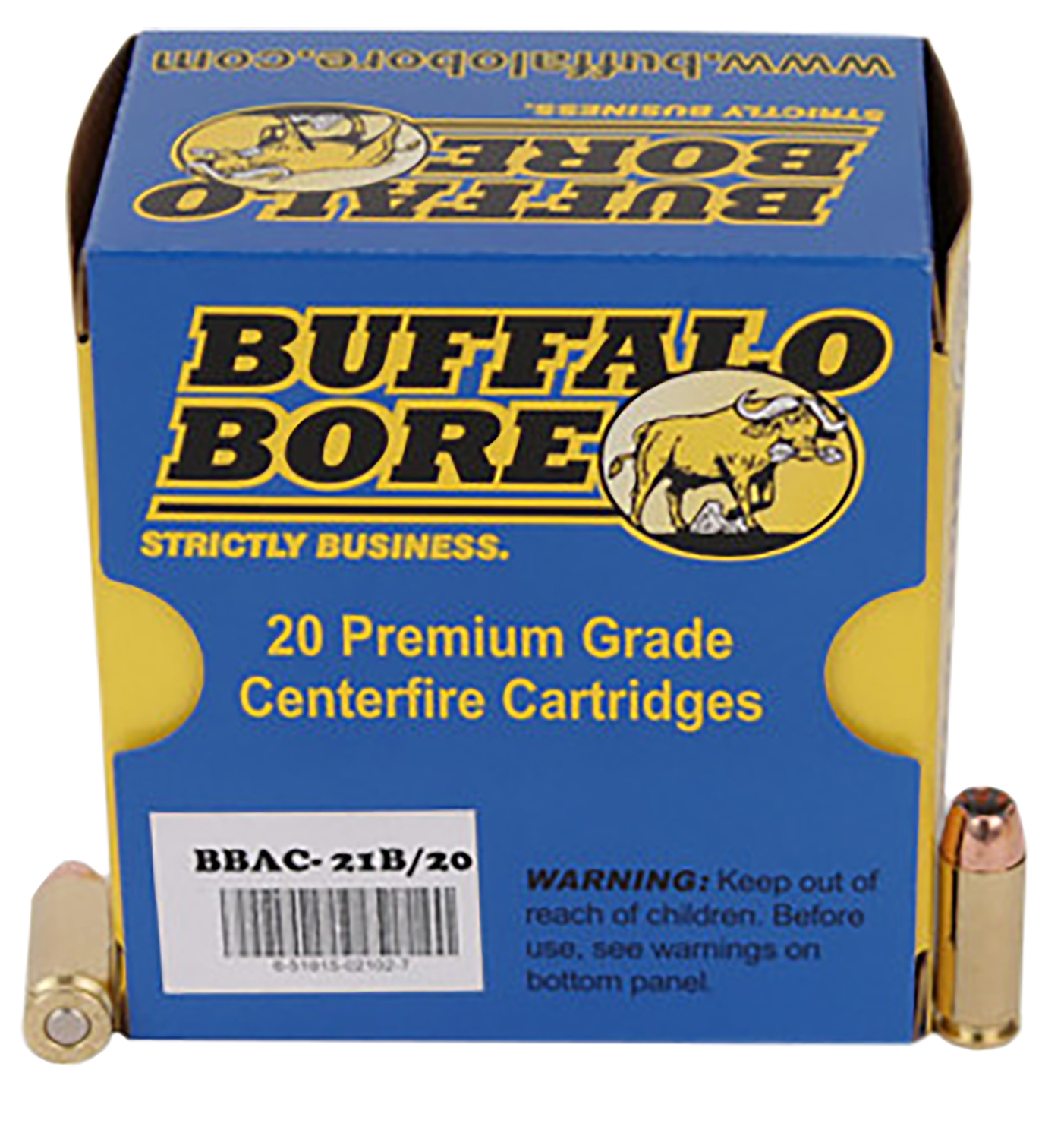 Buffalo Bore Ammunition 21B20 Heavy Strictly Business 10mmAuto 180gr Jacket Hollow Point 20 Per Box/12 Case