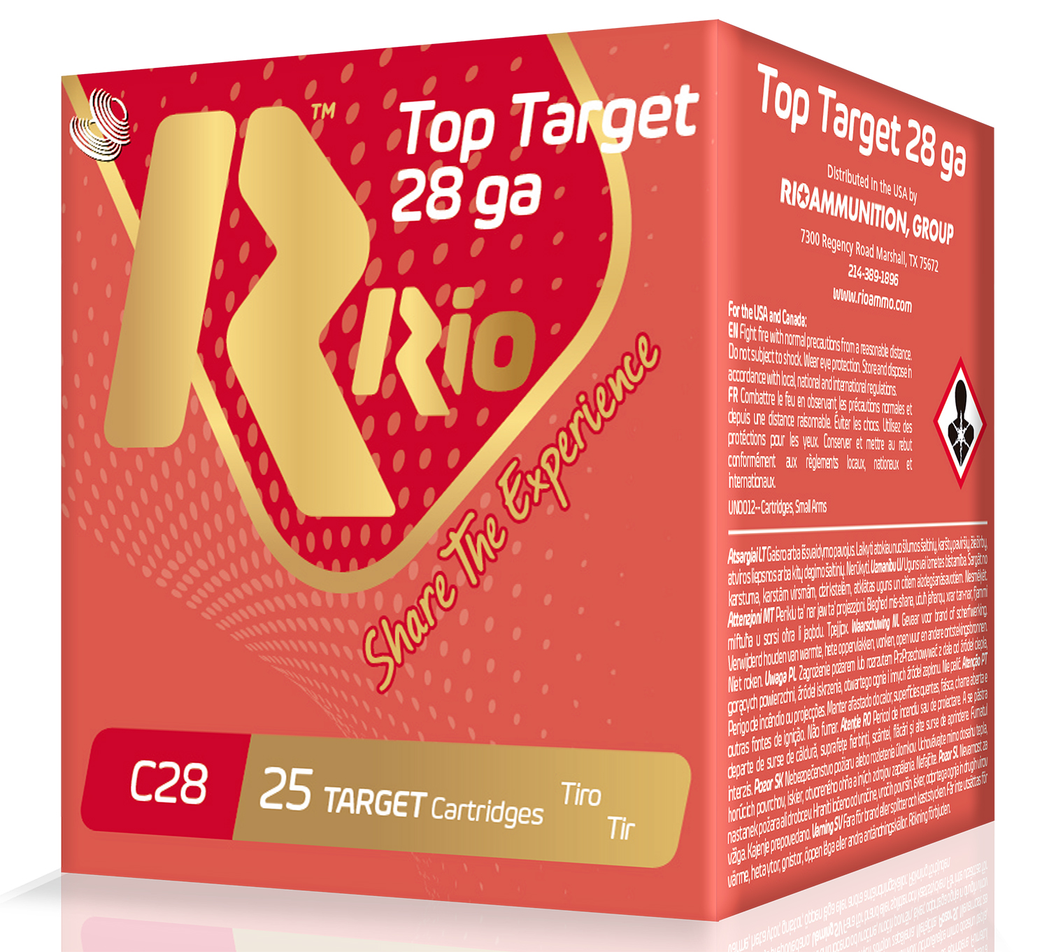 Rio Ammunition RC2875 Top Target 28 Gauge 2.75″ 3/4 oz 7.5 Shot 25 Per Box/ 10 Case