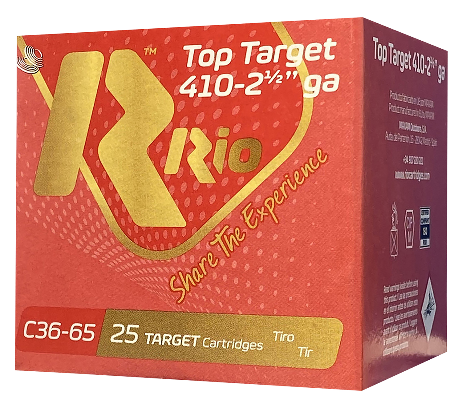 Rio Ammunition RC369 Top Target 410Gauge 2.50″ 9Shot 25 Per Box/10 Case