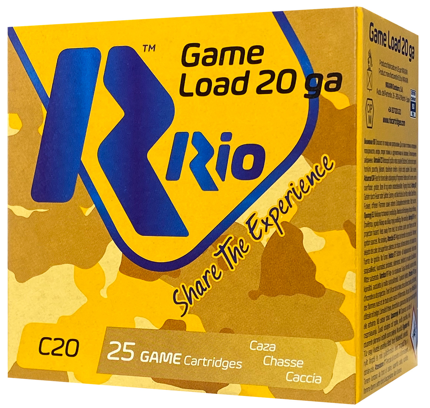 Rio Ammunition RC206 Game Load 20Gauge 2.75″ 1oz 6Shot 25 Per Box/10 Case