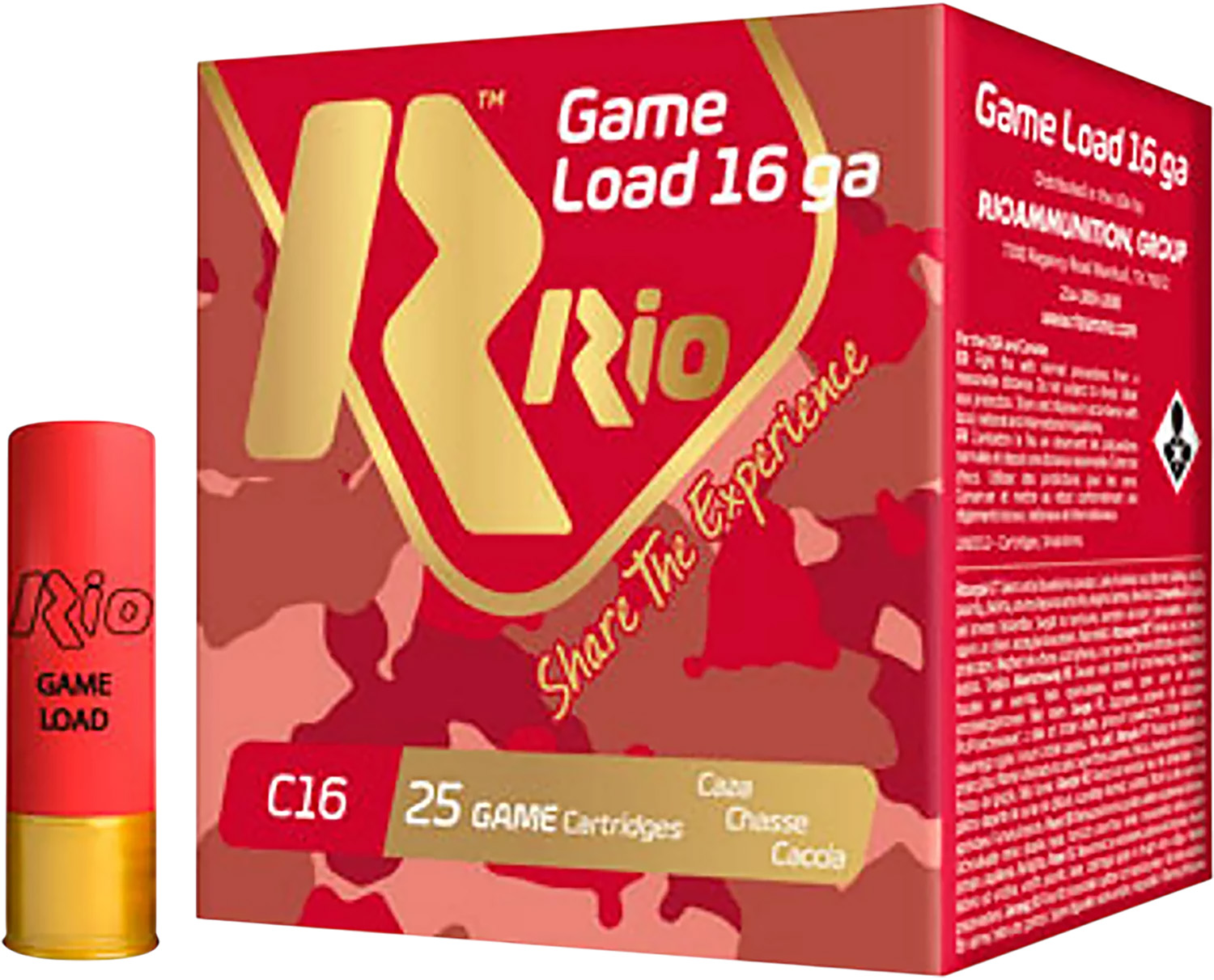 Rio Ammunition RCHV168 Game Load 16Gauge 2.75″ 1 1/8oz 8Shot 25 Per Box/10 Case