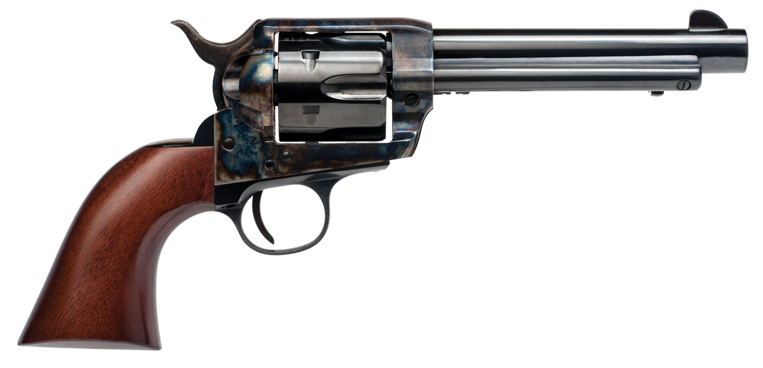 Cimarron PP401 Frontier Pre-War 1896-1940 38 Special/357 Mag 6 Shot, 5.50″ Blued Steel Barrel, Blued Cylinder, Color Case Hardened Steel Frame, Walnut Grip, Exposed Hammer