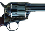Cimarron AR400 Arizona Ranger  357 Mag 6 Shot, 4.75″ Blue w/Engraved “Arizona Ranger” Steel Barrel, Blued Cylinder, Color Case Hardened Steel Frame, Checkered Walnut Grip, Exposed Hammer