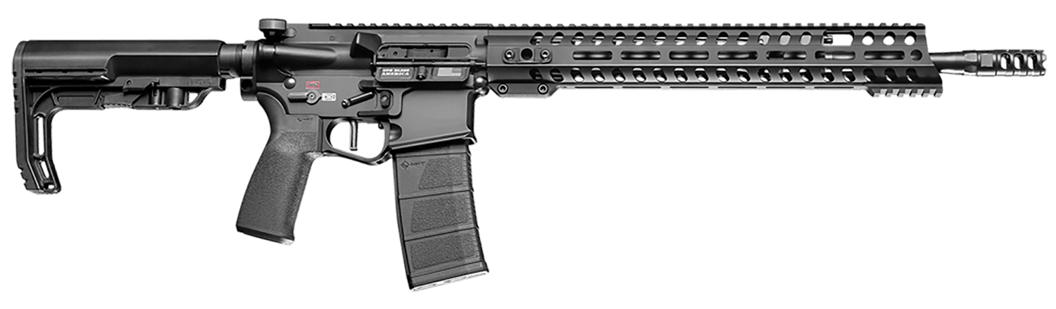 Patriot Ordnance Factory 01165 Renegade + *CA Compliant 5.56x45mm NATO 16.50″ 10+1 Black Hard Coat Anodized Rec 14.50″ M-Lok Black Nitride Barrel 6 Position MFT Stock Black Polymer MFT Grip