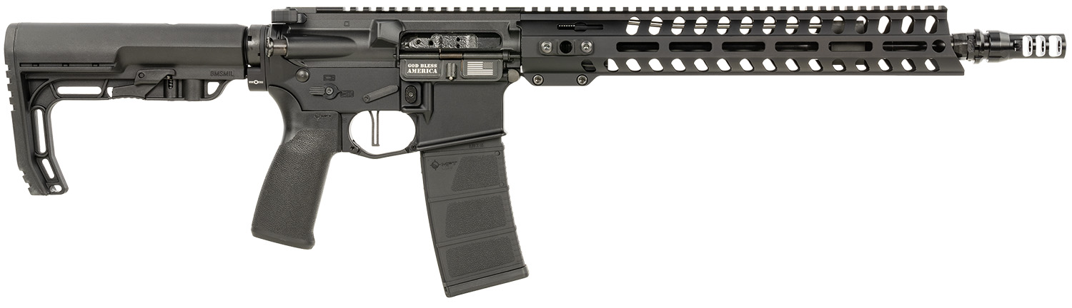 Patriot Ordnance Factory 02045 Minuteman  5.56x45mm NATO 30+1 13.75″ Black Steel Threaded Barrel, Black Anodized Aluminum Receiver, 13″ Renegade Rail Handguard