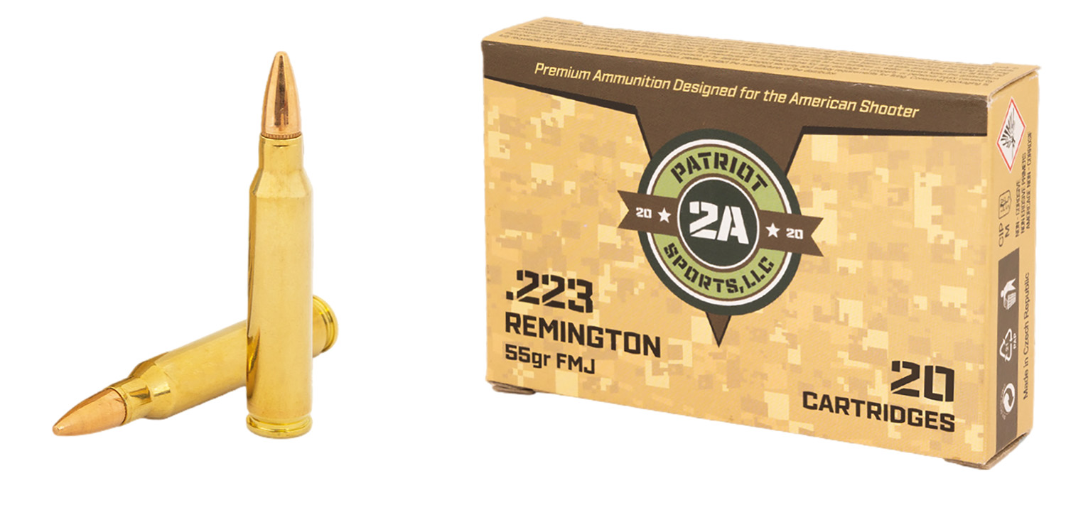 PATRIOT SPORTS LLC P223055F   223Rem 55gr Full Metal Jacket 20 Per Box/50 Case