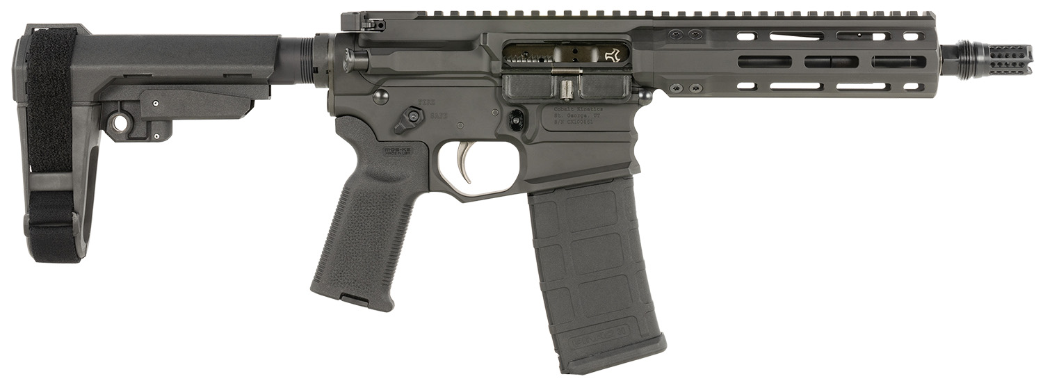 Cobalt Kinetics CKPROLITE30075BLK Pro Lite  300 Blackout 30+1 7.50″ Black Melonite Barrel, Black Aluminum Receiver w/Picatinny Rail, Black Polymer SB Tactical SBA3 Brace, Black Polymer Grip