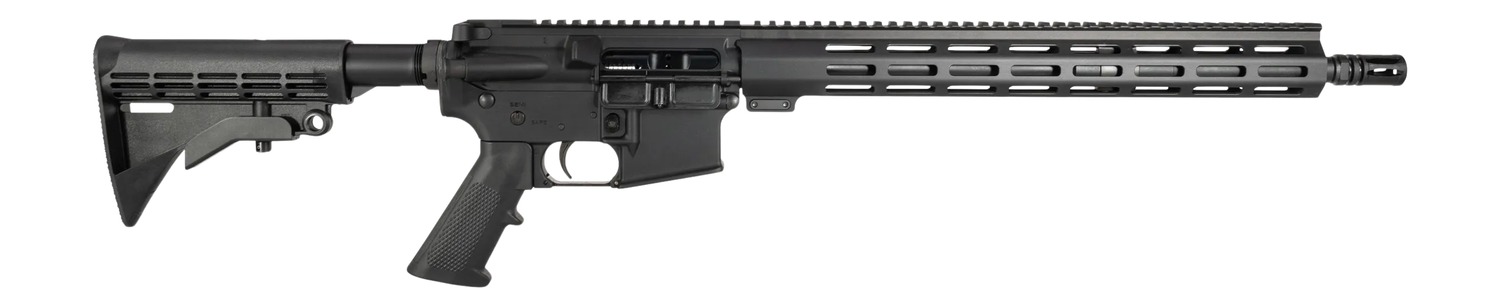 One Horse LLC  OH-15  5.56 NATO 30+1 16″ Black Threaded Barrel, Black Receiver w/Picatinny Rail, M-LOK Handguard, One Horse M4 6 Position Black Polymer Stock, Black A2 Grip