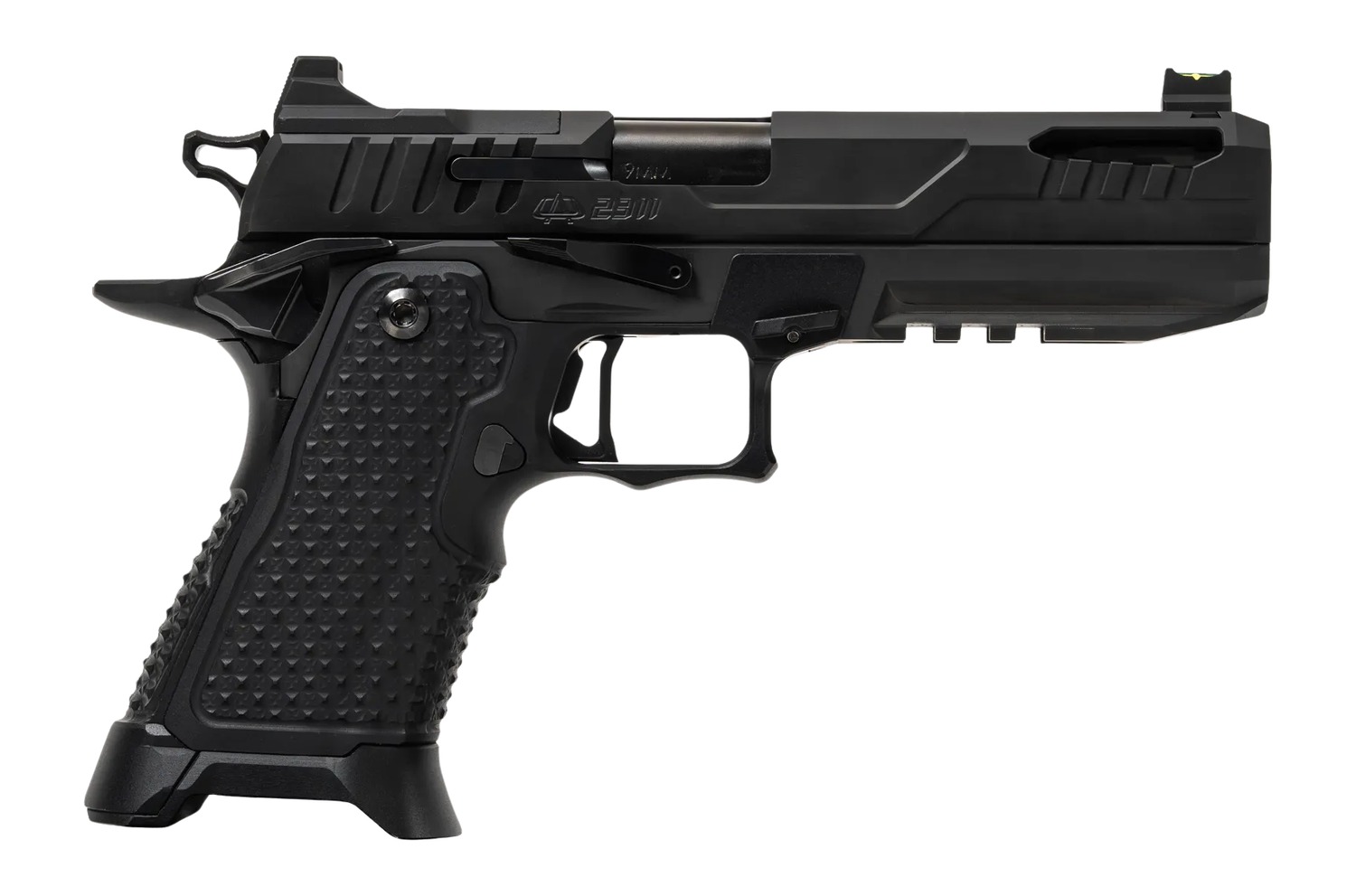 Oa Defense 2311 Pro Elite Full Size 9mm Luger 21+1 5″ Black DLC Steel Optic Ready/Serrated Slide, Black Aluminum Frame w/Picatinny Rail, Black Aluminum Grip, Ambidextrous