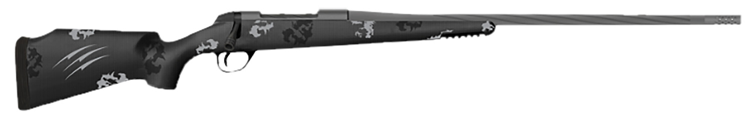 Fierce Firearms TWTROG65PRC20BP Twisted TI Rogue 6.5 PRC 20″ Black Cerakote Steel Threaded Barrel, Drilled & Tapped Titanium Receiver, LR Negative Comb Phantom Camo Carbon Fiber Stock