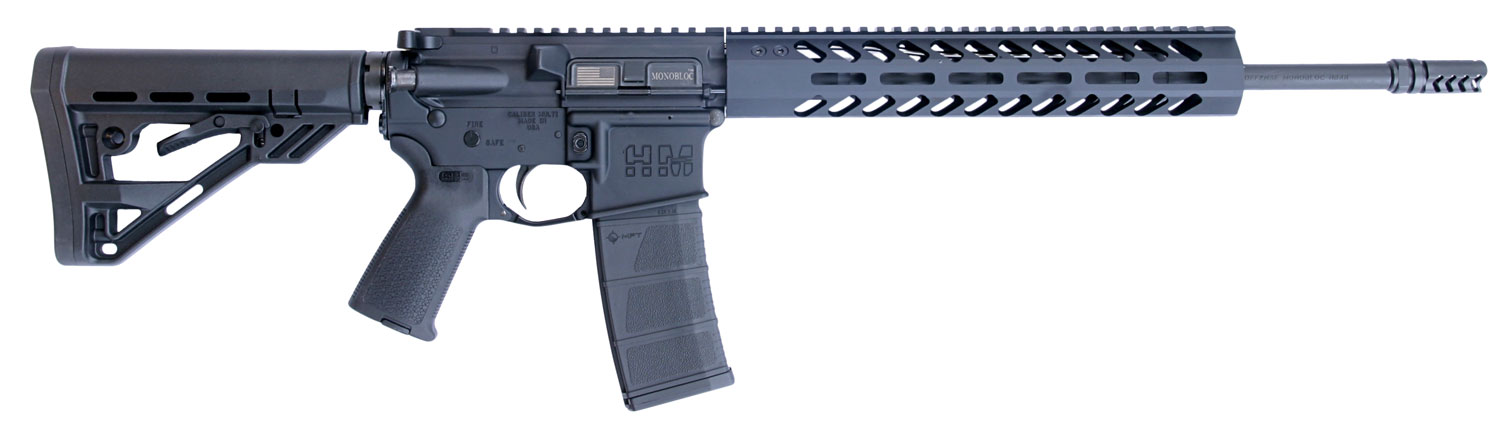 HM Defense HM15FMB556 Defender M5 5.56x45mm NATO Caliber with 16″ Barrel, 30+1 Capacity, Black Hard Coat Anodized Metal Finish, Black Mil-Spec HM Stock & Enhanced Polymer Grip Right Hand