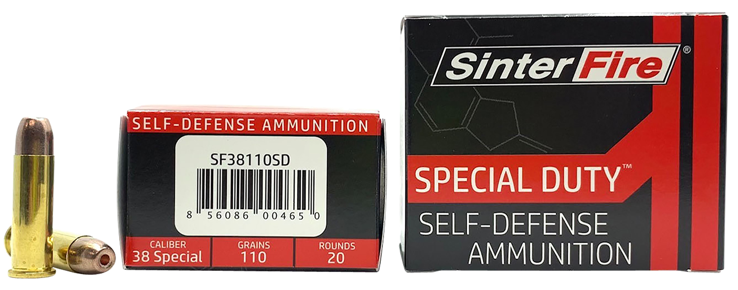 SinterFire Inc SF38110SD Special Duty (SD) 38Special 110gr Lead Free Frangible Hollow Point 20 Per Box/10 Case
