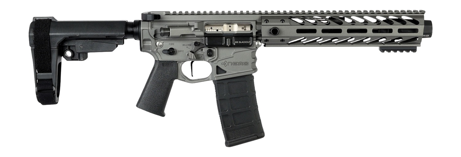 Nemo Arms BL-300-8P Battle-Light 300 Blackout 30+1 8″ Black Threaded Barrel, Tungsten Anodized Aluminum Receiver w/Picatinny Rail, M-LOK Handguard, Black Polymer SB Tactical SBA3 Brace, Magpul MOE Gr