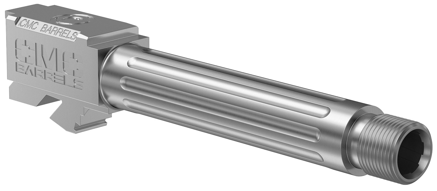 CMC Triggers 75525 Match Precision 9mm Luger 4.01″ Fluted/Match Grade/Threaded Bead Blasted Stainless Steel, Compatible w/ Glock 19 Gen3-4