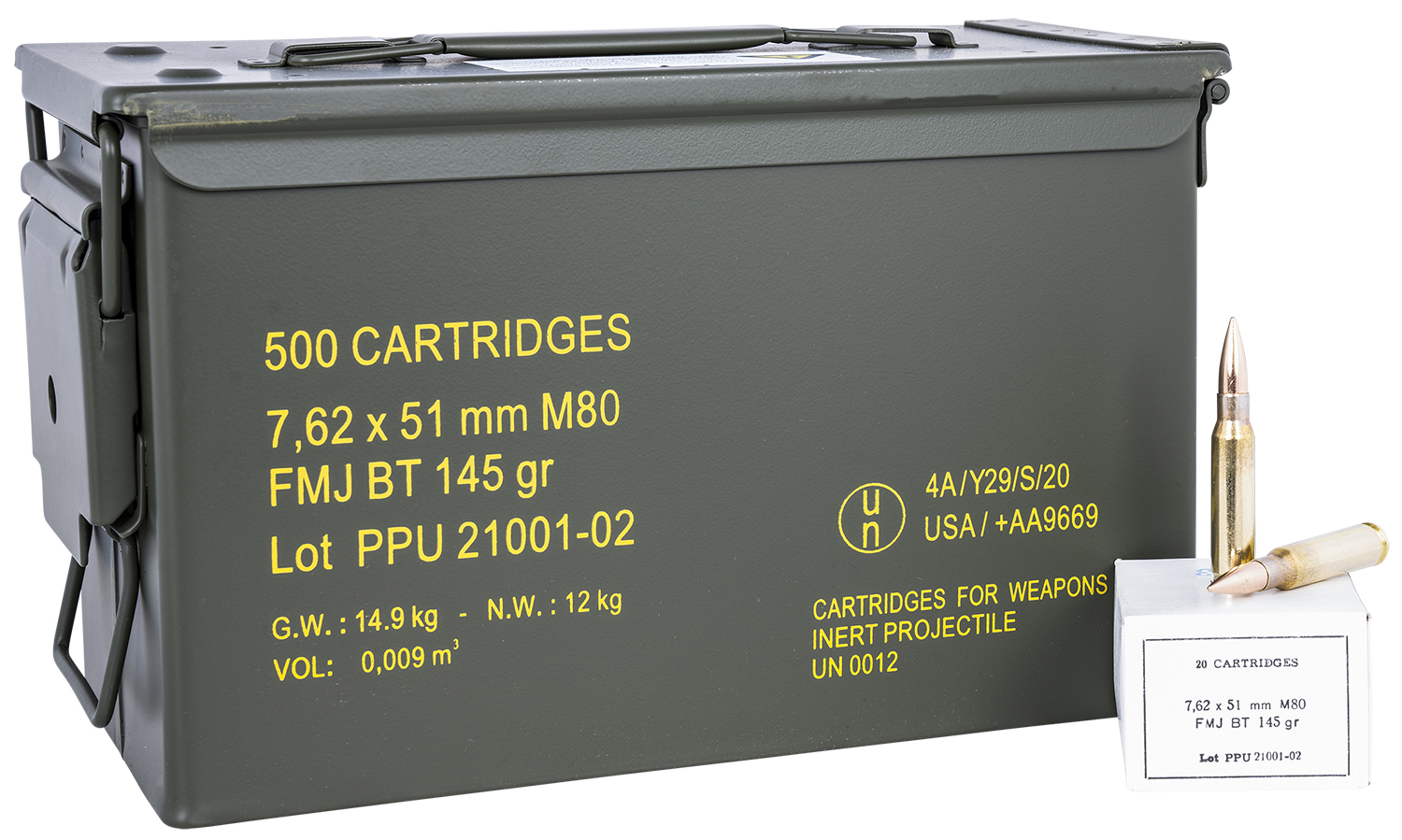 PPU PPRM762M Rangemaster  7.62x51mmNATO 145gr Full Metal Jacket Boat Tail/500rds *Sold by Case *Includes Metal Can