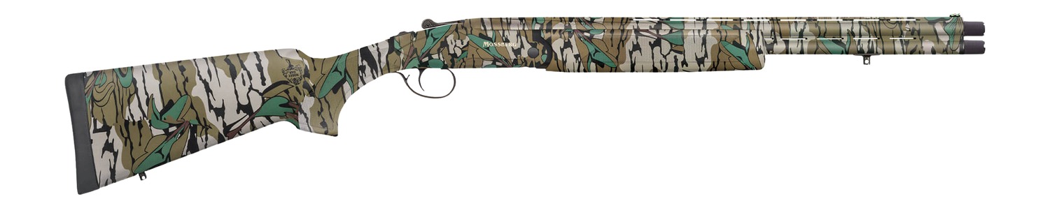 Mossberg Silver Reserve Eventide 410 Gauge Break Open 3″ 2rd 20″ Overall Mossy Oak Greenleaf Over/Under Vent Rib Barrel, Receiver w/Engraved Logo, Mossy Oak Greenleaf Fixed Synthetic Stock