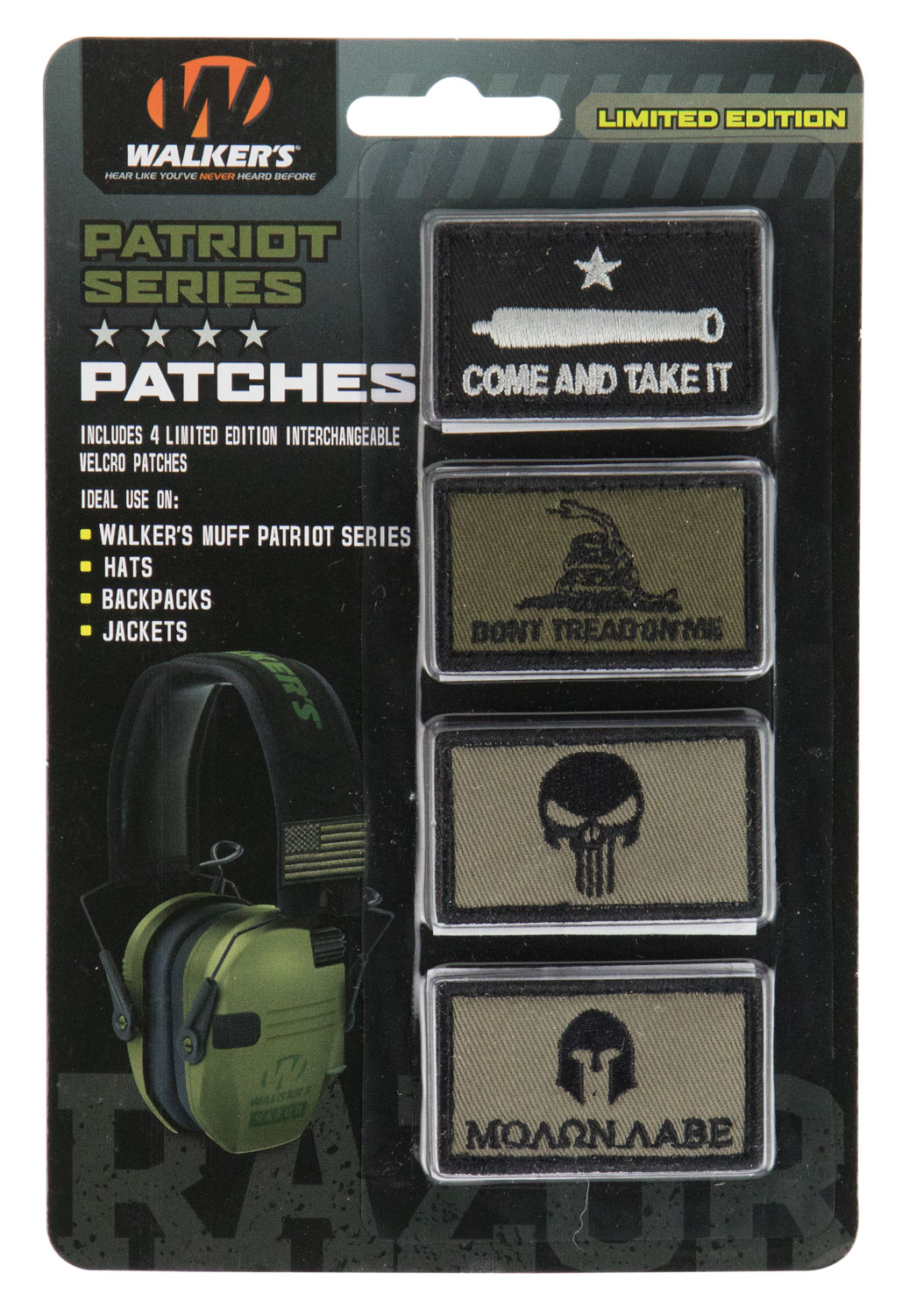 Walkers GXPPATKIT Patriot Muff Patch Kit Come & Take It Version Velcro