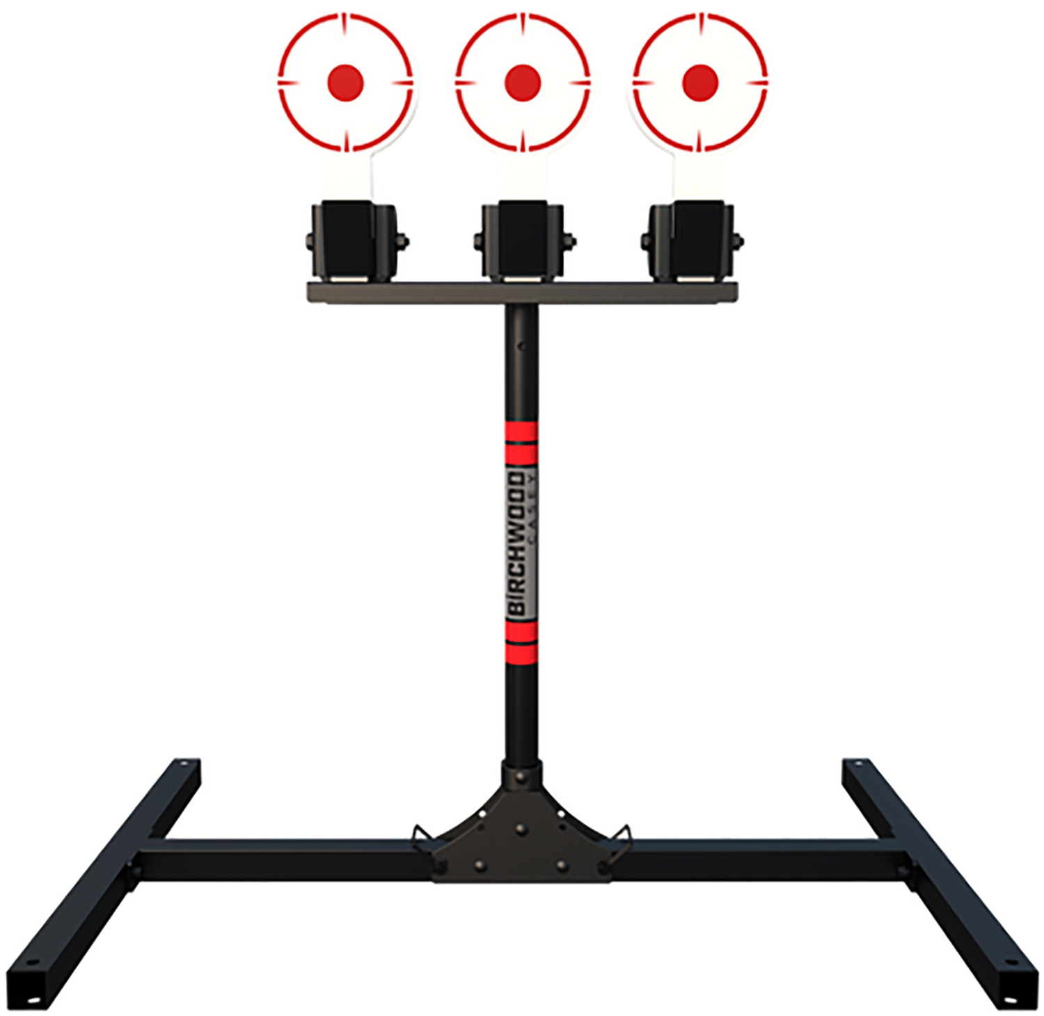 Birchwood Casey 3TPR 3 Spring Loaded Self Resting Targets Plate Rack Black/Red AR500 Steel 0.37″ Thick Standing