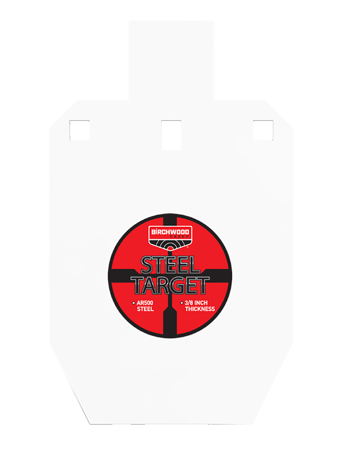 Birchwood Casey BC-47661 Pistol/Rifle Black/Red/White Steel Silhouette 0.38″ Thick Hanging