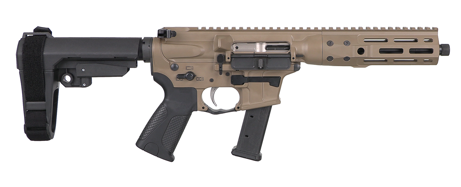 LWRC ICP9CK8SBA3 IC-9  9mm Luger 8.50″ 33+1 Black Nitride Threaded Barrel, Flat Dark Earth Anodized Aluminum Picatinny Rail Receiver, SB Tactical SBA3 Brace, LWRC Ultra Combat Grip, Ambidextrous