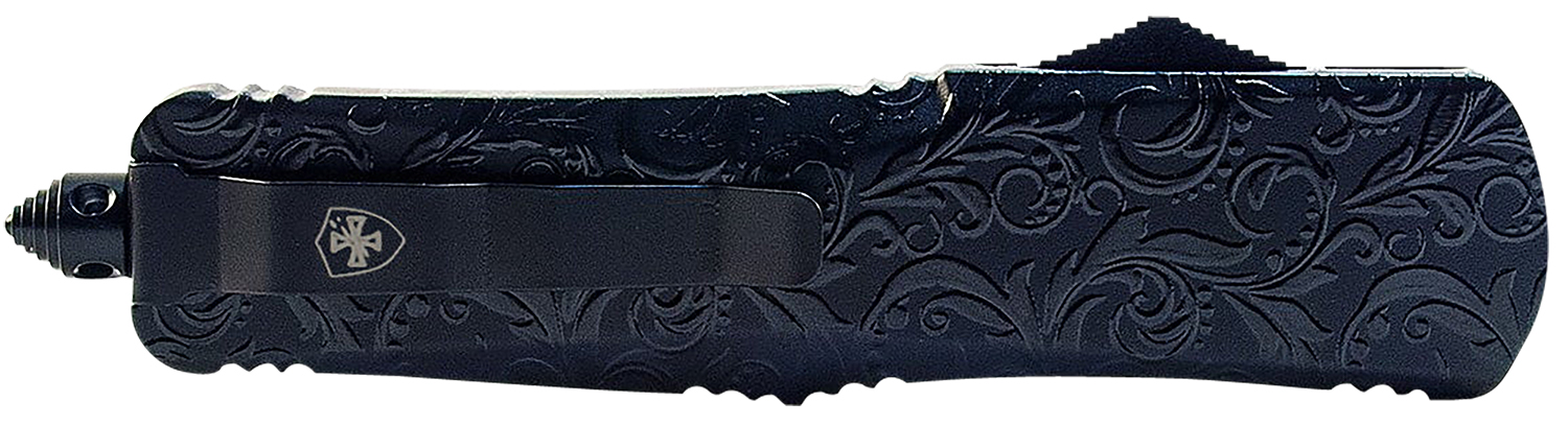 Templar Knife LMDG131 Gen II Maiden Gloss Large 3.50″ OTF Dagger Plain Black Oxide Stonewashed 440C SS Blade, 5.25″ Black Gloss Aluminum Handle, Glass Breaker