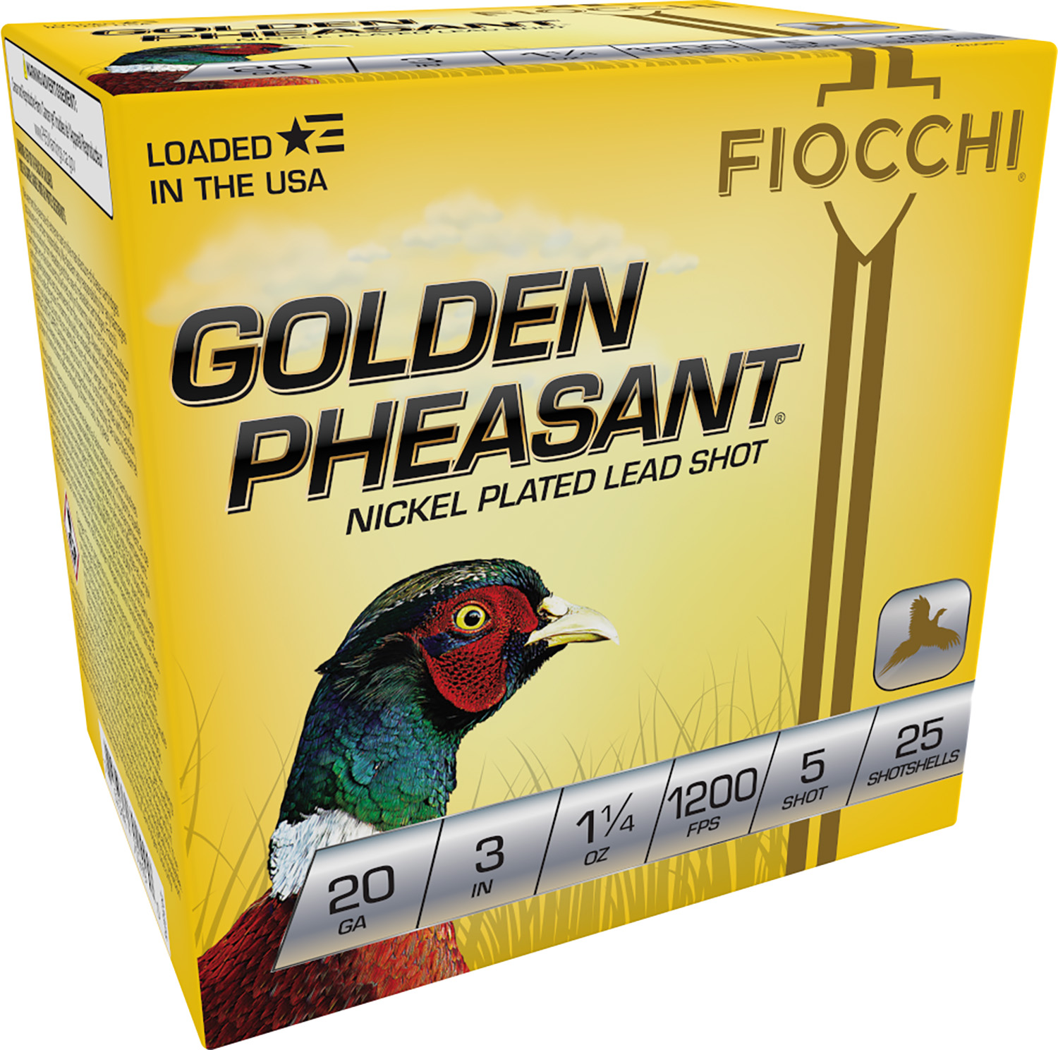 Fiocchi 203GP5 Golden Pheasant Extrema 20Gauge 3″ 1 1/4oz 5Shot 25 Per Box/10 Case
