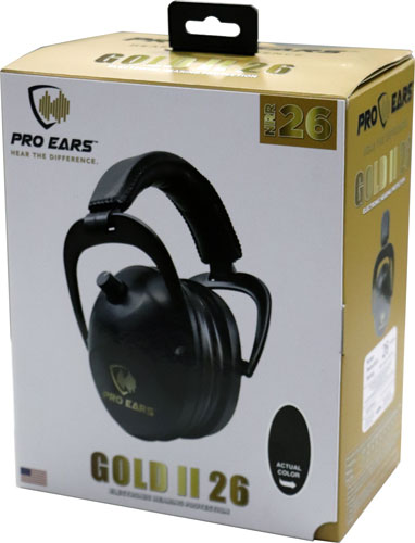 PRO EARS GOLD II 26 EAR MUFF – ELECTRONIC W/PADDED BASE BLK