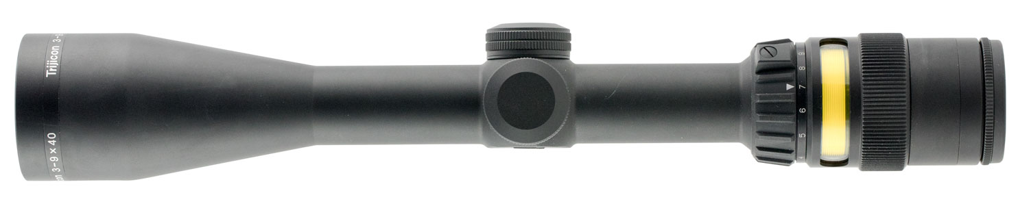 Trijicon 200004 AccuPoint Black Hardcoat Anodized 39x40mm 1″ Tube Illuminated Mil-Dot Crosshair w/Amber Dot Reticle