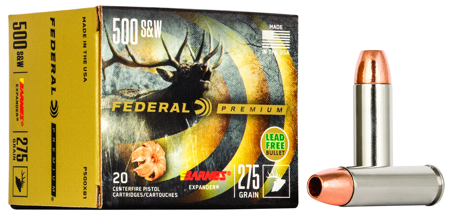 Federal P500XB1 Premium 500S&W Mag 275gr Barnes Expander BRX 20 Per Box/10 Case