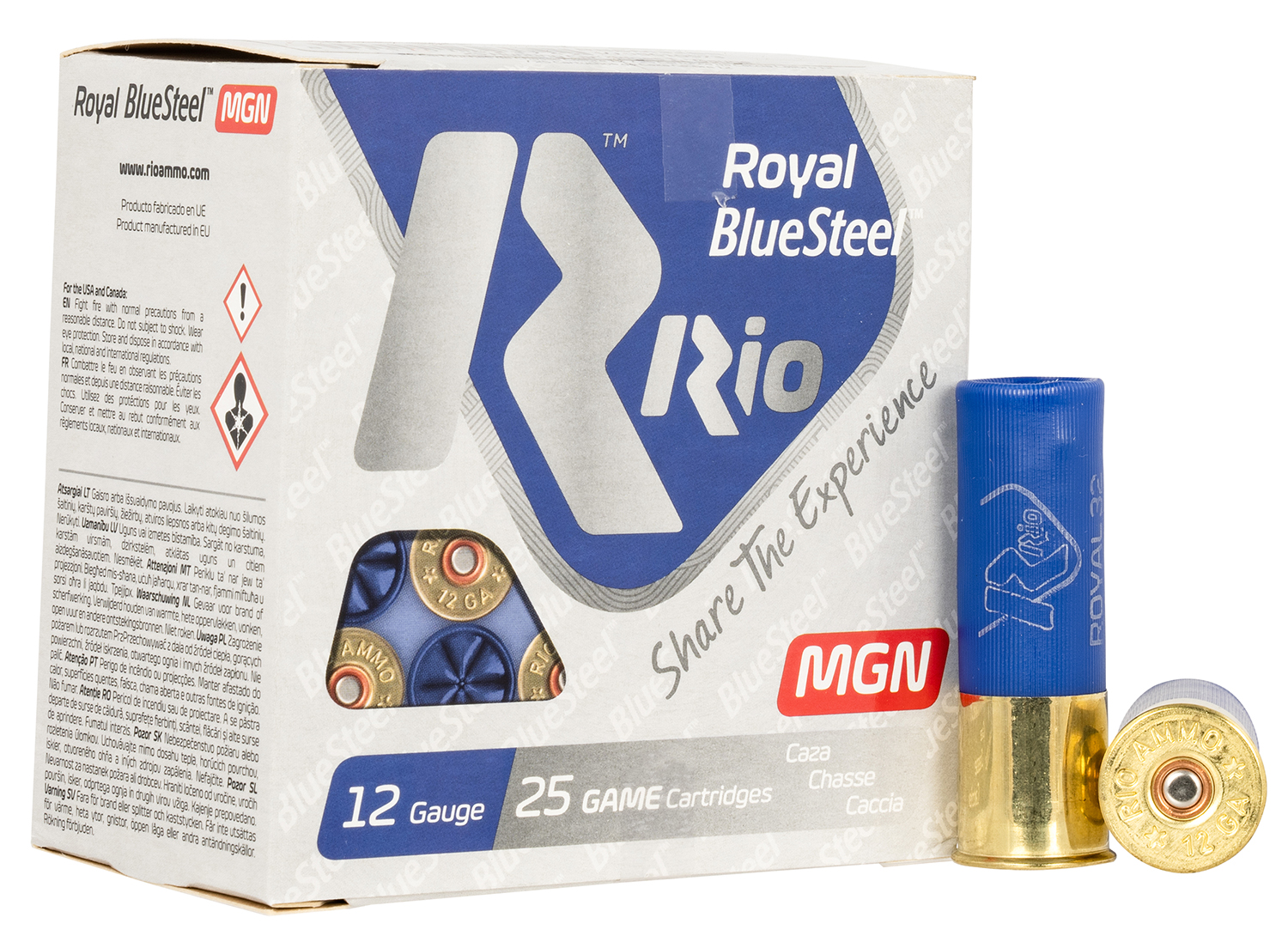 Rio Ammunition RBSM325 Royal BlueSteel 12Gauge 3″ 1 1/8oz 5Shot 25 Per Box/10 Case