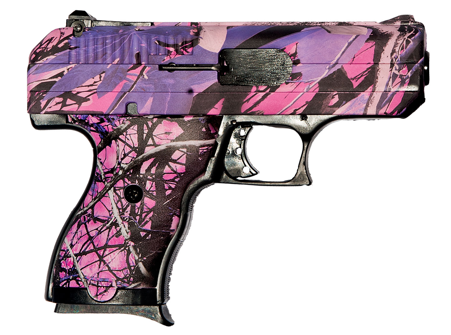 Hi-Point CF380PI CF 380 ACP 8+1, 3.50″ Black Steel Barrel, Hydro-Dipped Pink Camo Serrated Steel Slide, Hydro-Dipped Pink Camo Polymer Frame & Grip