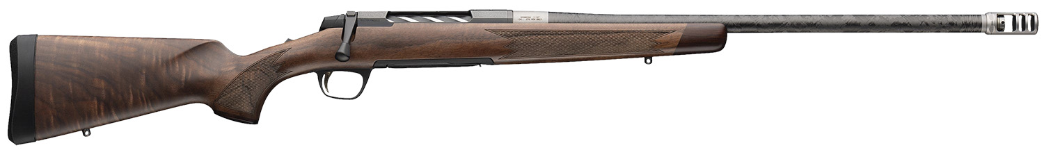Browning 036090282 X-Bolt 2 Medallion 6.5 Creedmoor 4+1 22″ Carbon Fiber Wrapped Threaded Barrel, Matte Blued Drilled & Tapped Steel Receiver, Fixed Grade V/VI Walnut Stock, Recoil Hawg Muzzle Brake