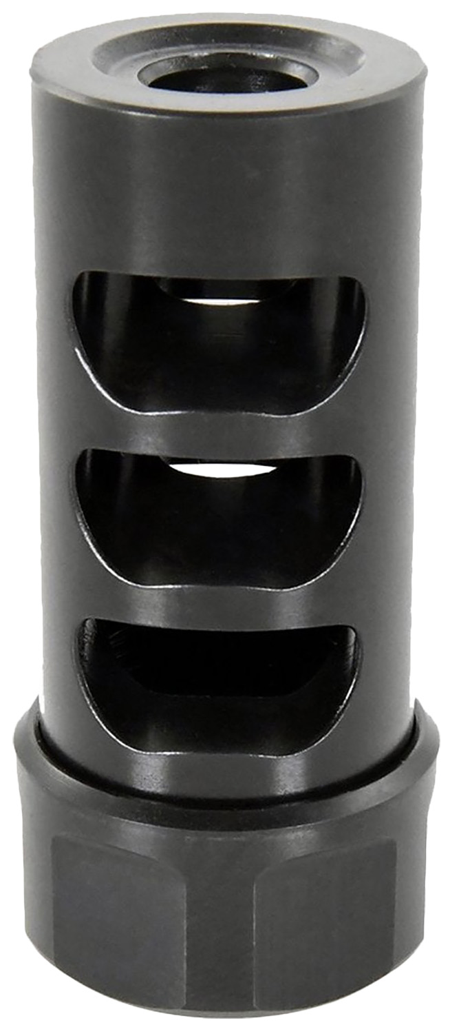 American Precision Arms G2M1230N Gen 2 Micro Bastard Self Timing Brake Black Nitride Stainless Steel with 1/2″-28 tpi Threads, 1.86″ OAL, & .750″ Diameter for 30 Cal AR-Platform & Hunting Rifles