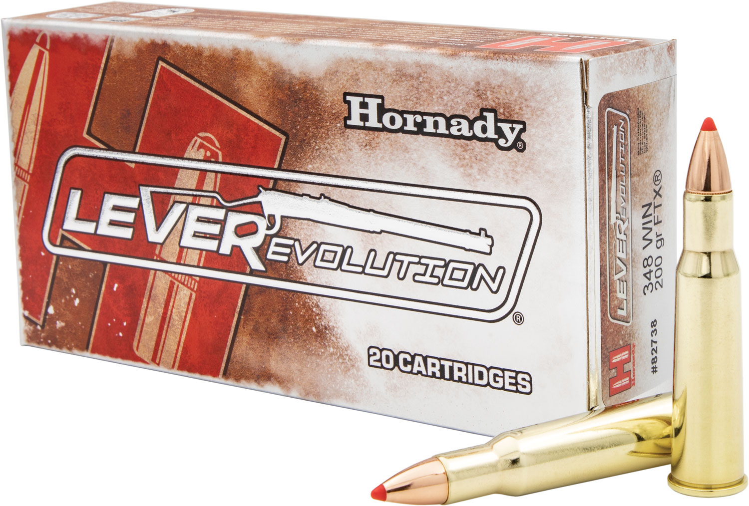 Hornady 82738 LEVERevolution  348Win 200gr Flex Tip eXpanding 20 Per Box/10 Case